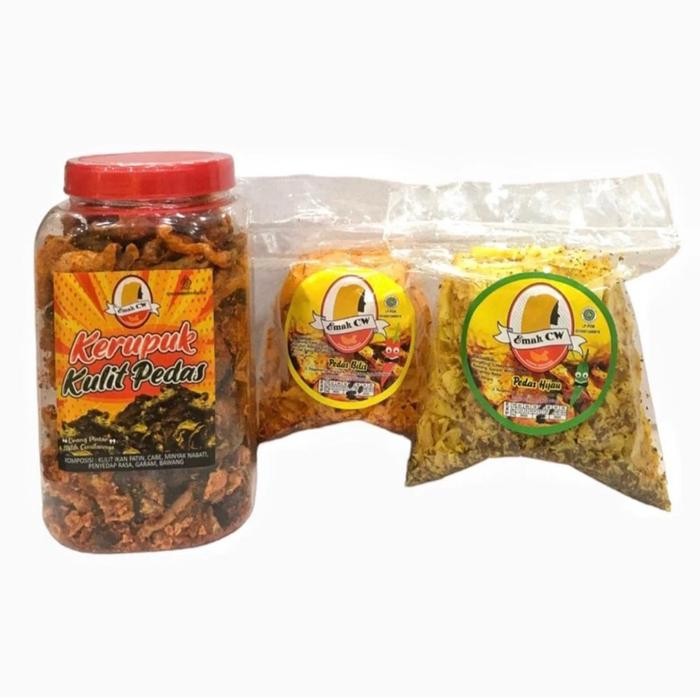 

Cw 3 Pcs Nage 15, Keripik Singkong ( Kerupik Kulit Ikan Pedas Manje,Pedas Bilis, Pedas Hijau )