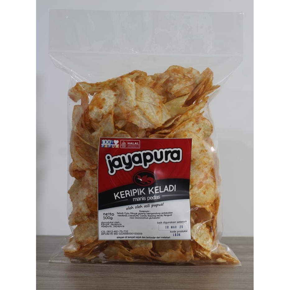 

Keripik Keladi Jayapura Manis Pedas 500 gr Kripik