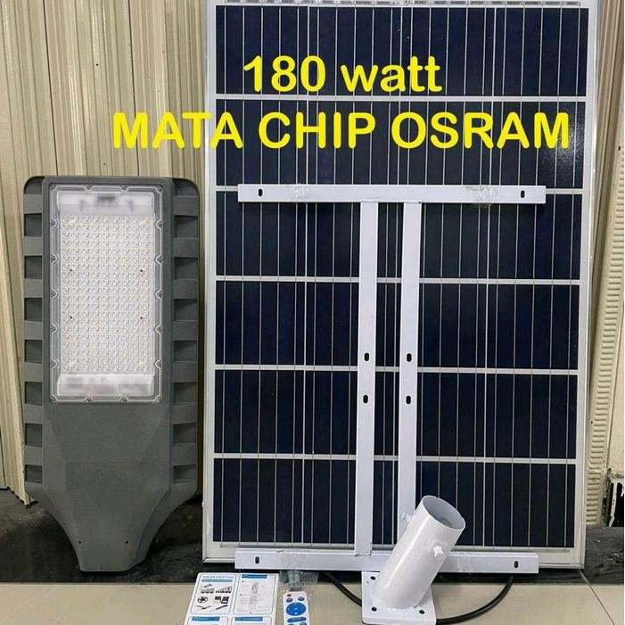 Pju Lampu Jalan Led Solar 180W Mata Osram / Lampu Pju Solar Panel Two In One Mata Chips Osram