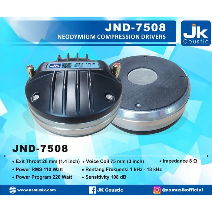 Speaker Driver JND 7508 JK Coustic Tweeter Neo Berkualitas Terbaru