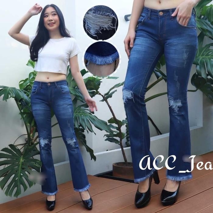 NEW ACCJEANS.NATASHA CUTBRAY JEANS SOBEK LAPIS (TIDAK TEMBUS) [terbaik][terlaris]