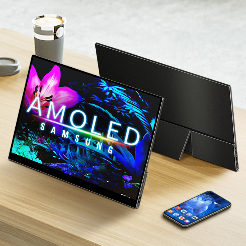 2025 15.6 Inch OLED 4K UHD Touchscreen Portable Monitor With Type-C HDMI-Compatible External Gaming 