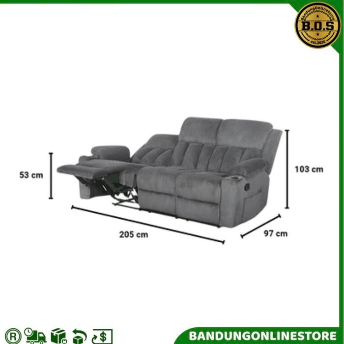 Sofa Recliner Fabric 3 Seater Abu Moonnight Informa Sofa Modern Santai Costa Sofa Malas Grey
