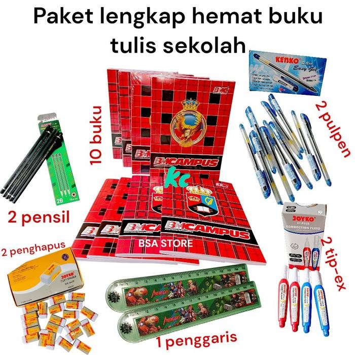 

BEST SELLER (PROMO) PAKET LENGKAP BUKU TULIS SEKOLAH PANJANG BMCAMPUS ISI 36 LEMBAR 1 PACK 10 BUKU/