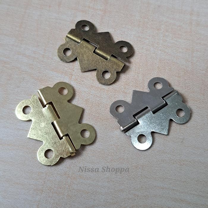 Engsel kupu kupu / Engsel kotak kayu / Engsel kotak perhiasan / Engsel kotak dus lengkap dengan mur