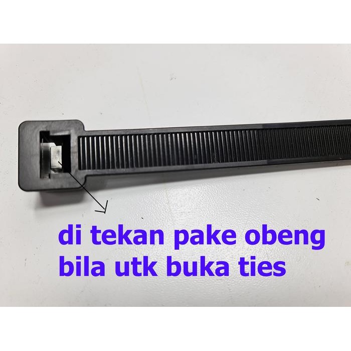 

Kabel Ties Bisa Buka 39 Cm Lebar 1.3Cm Hitam / Reusable Cable Ties
