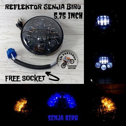 Daymaker 5,75 inch set Batok jute hitam lampu depan dymaker 16 led cb gl megapro mp rx king verza