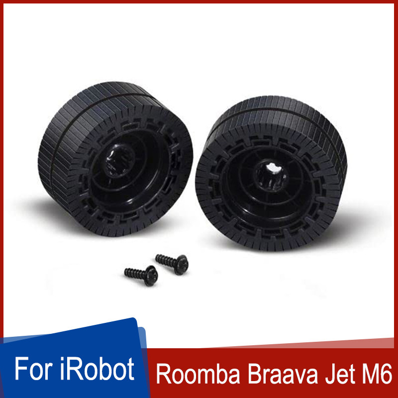 IMPORT Replacement Wheels with Tires fit Compatible for irobot Roomba Braava Jet M6 Series Robot Mop