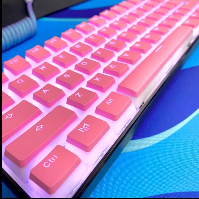 Ready Stock Alcha Keycaps Pudding / Puding Backlit Mechanical Keyboard Pink