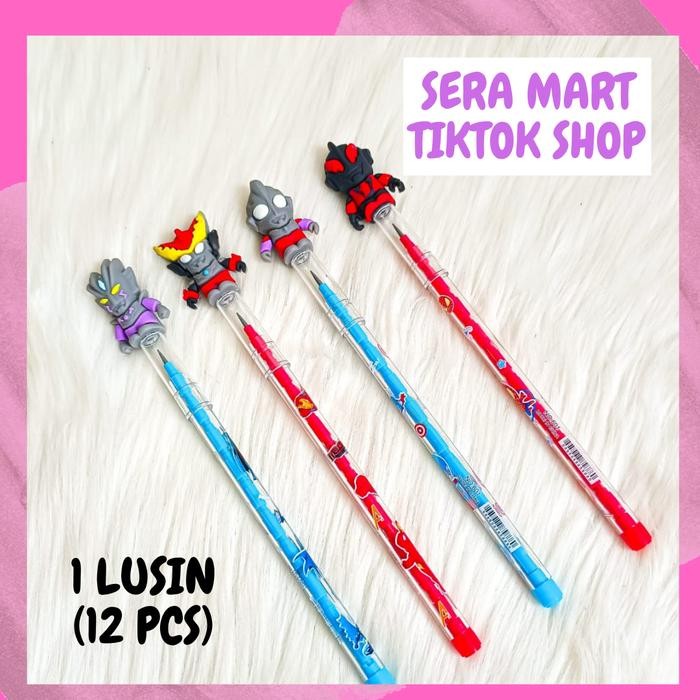 

1 LUSIN (12 PCS) PENSIL SUSUN ULTRAMAN V2 BENSIA LANTU PENCIL BISA DIISI ULANG PENSIL PELURU
