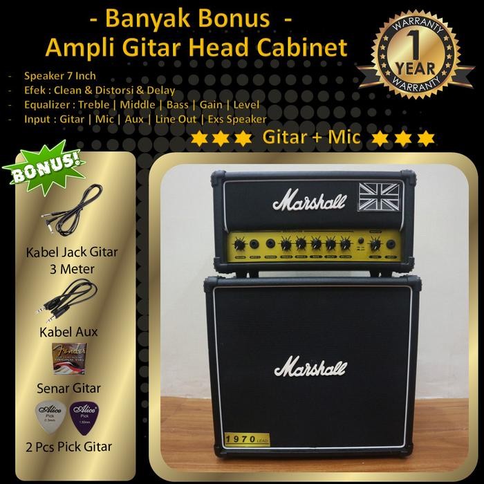 Cuci Gudang Banyak Bonus Ampli Gitar 3 Input Hc Marshall Gitar + Mic + Aux
