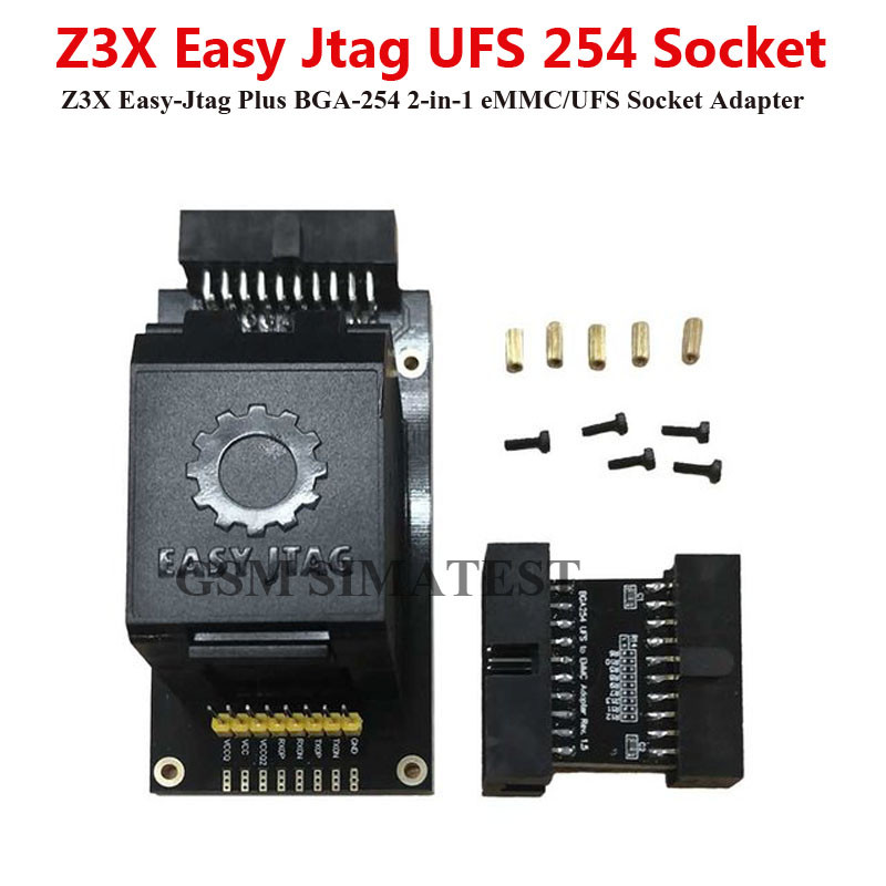NEW Z3X EASY JTAG PLUS  UFS BGA 254 Socket / EMMC 254 ( EMMC +UFS 2 IN 1 ) Adapter Mobile phone repa