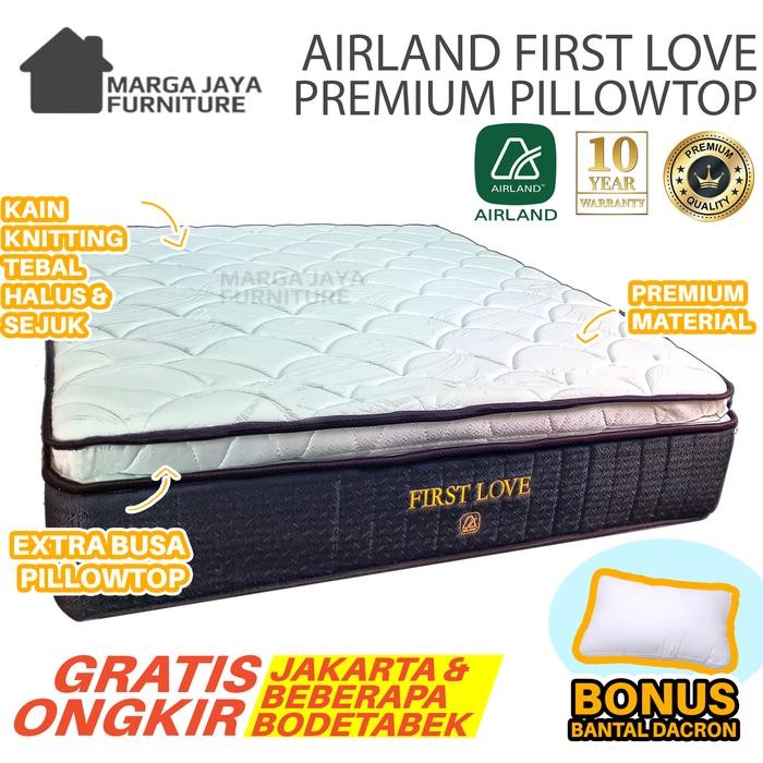 Springbed Kasur Airland First Love Pillow Top Tebal 30 Cm 120X200 160X200 180X200 Cm Matras Spring