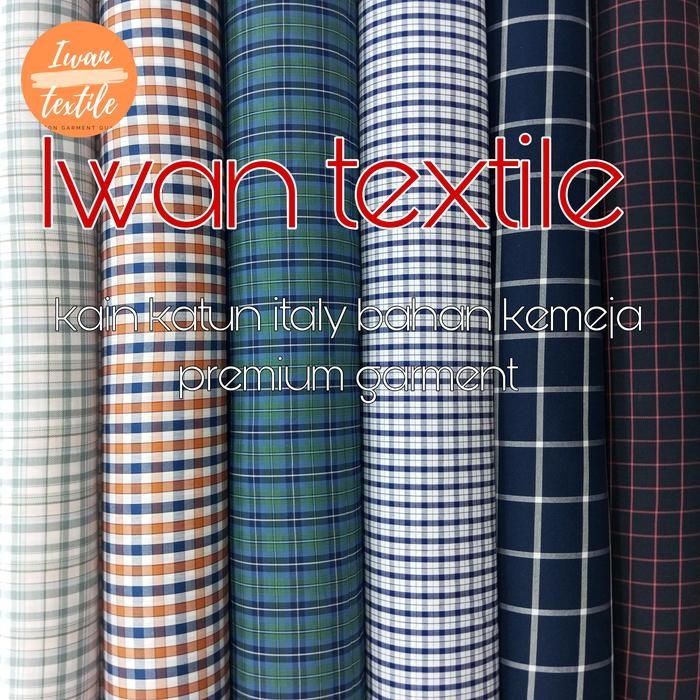 KAIN KATUN BAHAN KEMEJA PRIA MOTIF KOTAK KOTAK