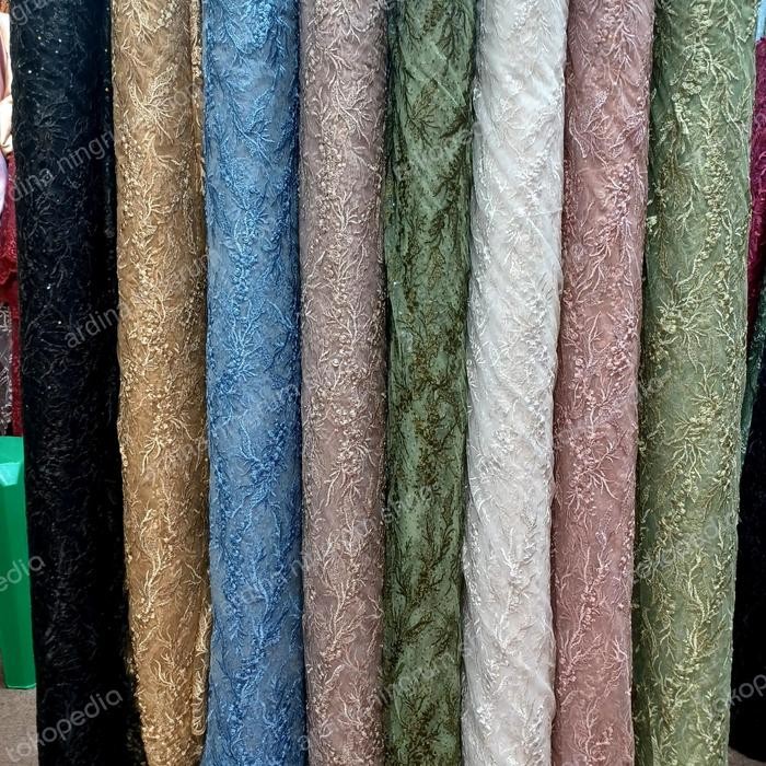 Kain Tile payet/tile spider/kain brukat brokat mewah/bahan brukat