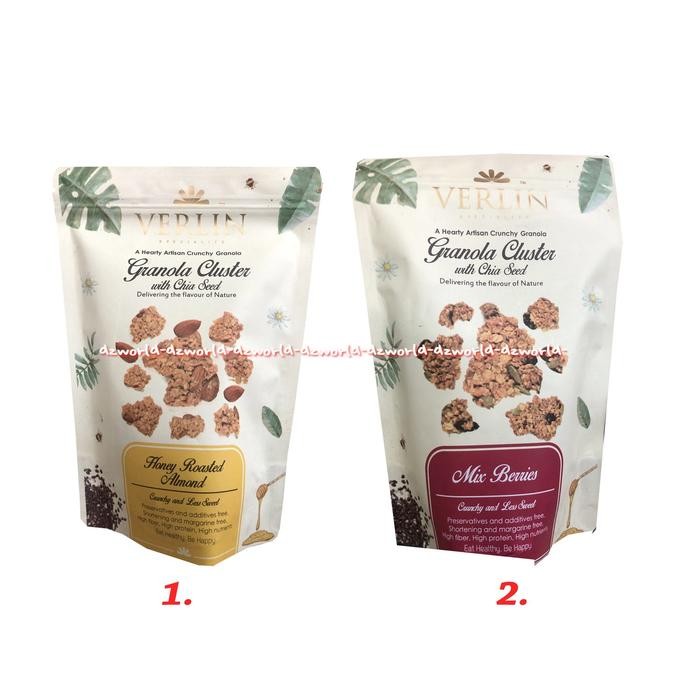 

Verlin Crunchy Granola Cluster With Chia Seed 150Gr Almond Makanan
