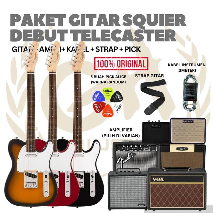 Paket Gitar Squier Debut Telecaster Gitar Guitar Pack