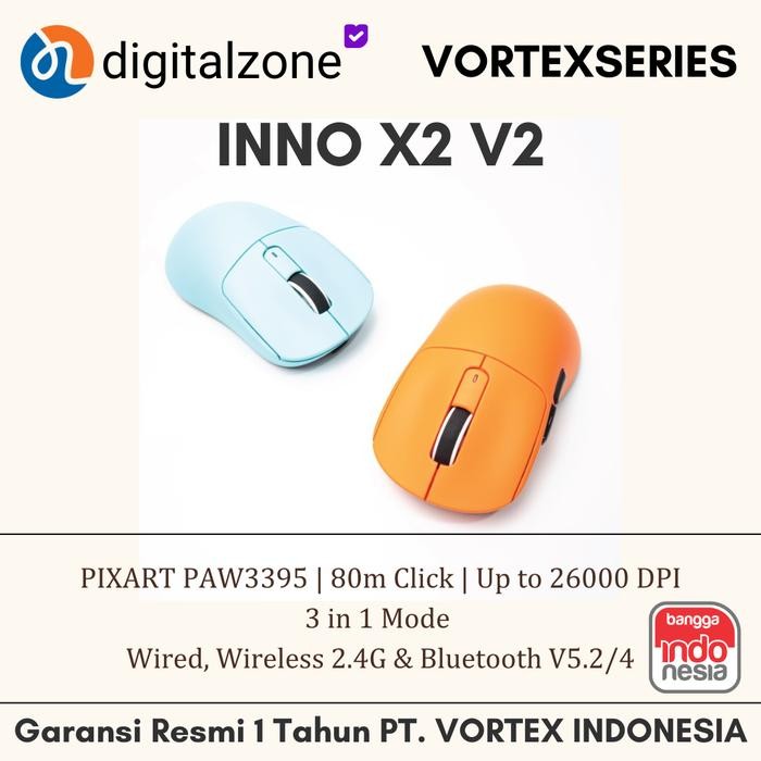 (Expert) Vortex INNO X2 V2 VortexSeries INNO X2 V2 Ultra Lightweight Wireless Gaming Mouse