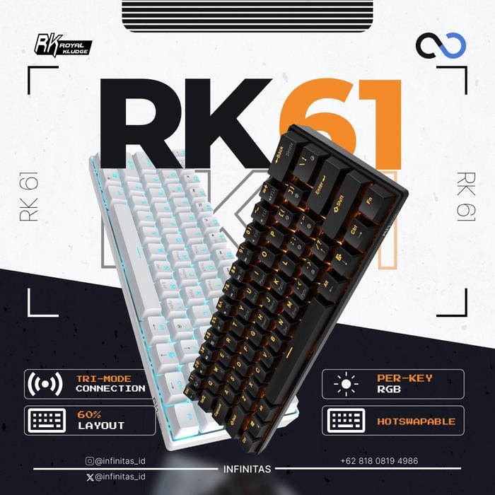 (Expert) Royal Kludge RK61 / RK-61 Hotswap Mechanical Keyboard