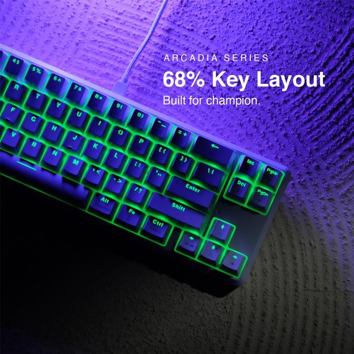 (Expert) KOODO Arcadia 68% Layout Mechanical Keyboard Gateron White Case