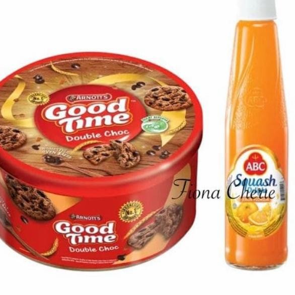 

PAKET PARCEL LEBARAN SUPER MURAH ABC SQUASH ORANGE+ GOOD TIME BISKUIT