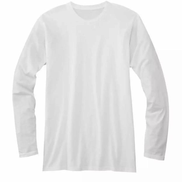 (Expert) Kaos Polos Pria/Wanita 24's Lengan Panjang - PUTIH