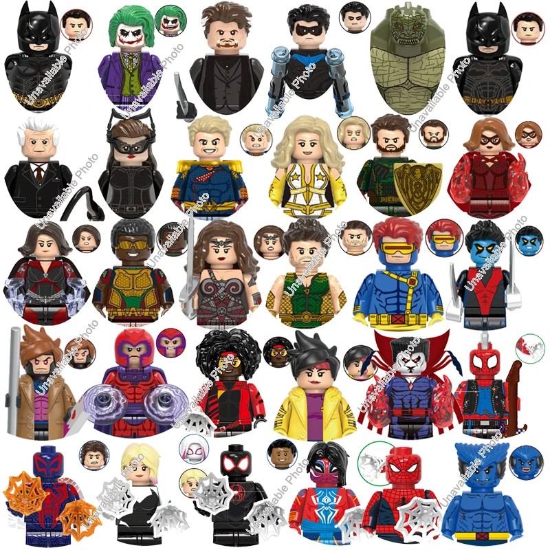 Hot Toys X0341Joker Batman Harley Quinn Cat Building Blocks Hero Anime Bricks Dolls Mini Action Toy