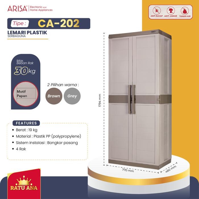 Arisa Lemari Pakaian Lipat Plastik Dua Pintu Ca202 / Ca 202