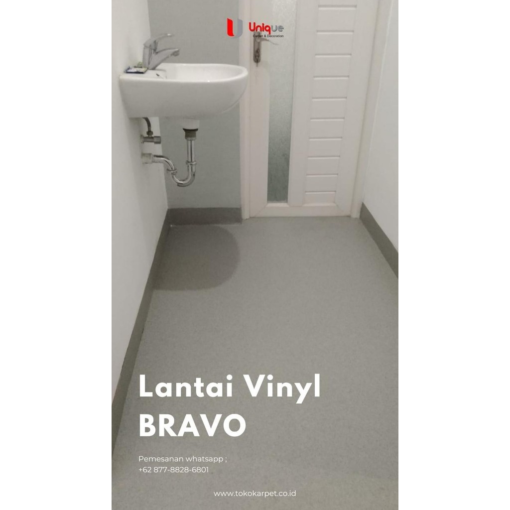 Terlaris- Vinyl Roll Bravo 1.5Mm Motif Polos / Karpet Vinyl Lantai Meteran