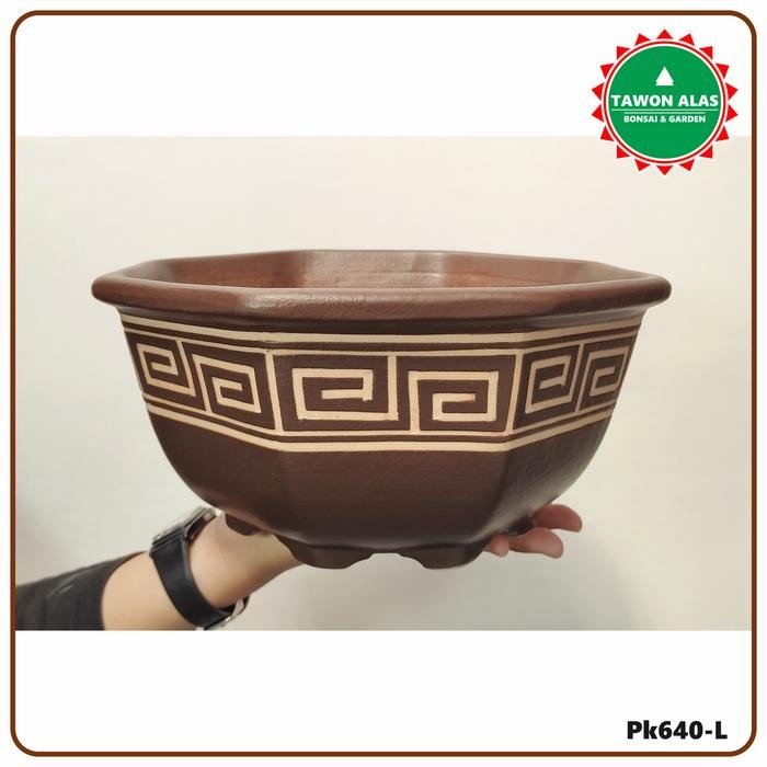 Pot Keramik Segi Delapan Bonsai
