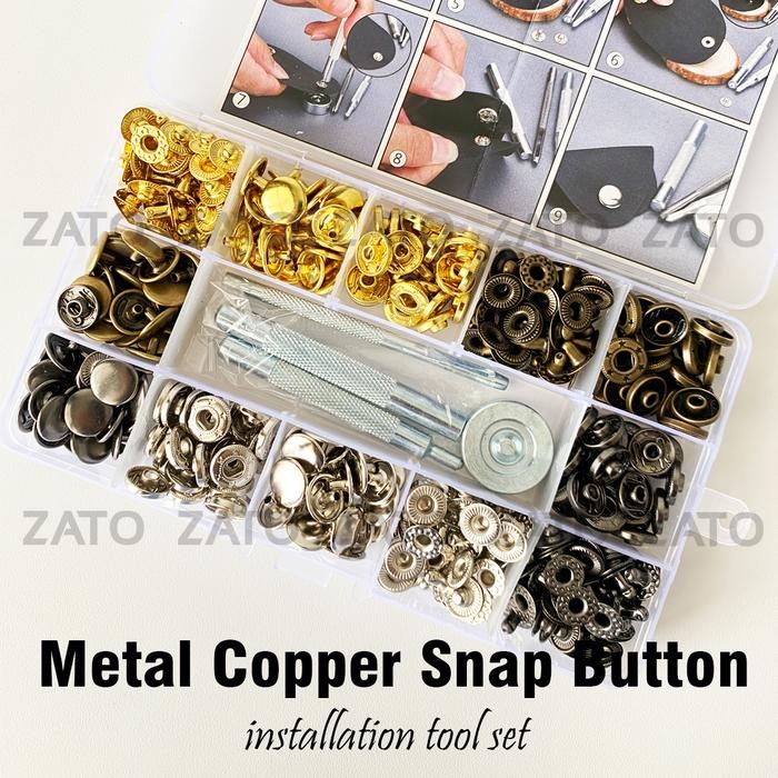 

AT Metal copper Snap Button with installation Tool Set - leather tools