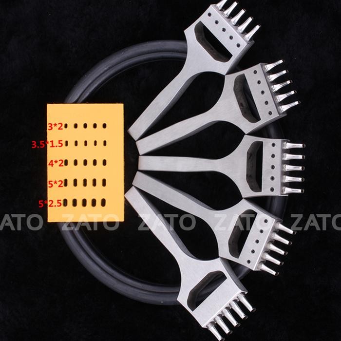 

AT Strap flat punching 6.5 spacing 5 hole / pcs pelubang strap jam Leather tools