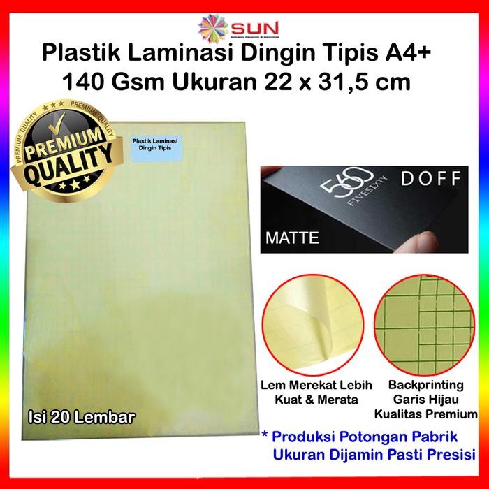 

AT SUN Plastik Laminasi Dingin Doff Halus Tipis A4