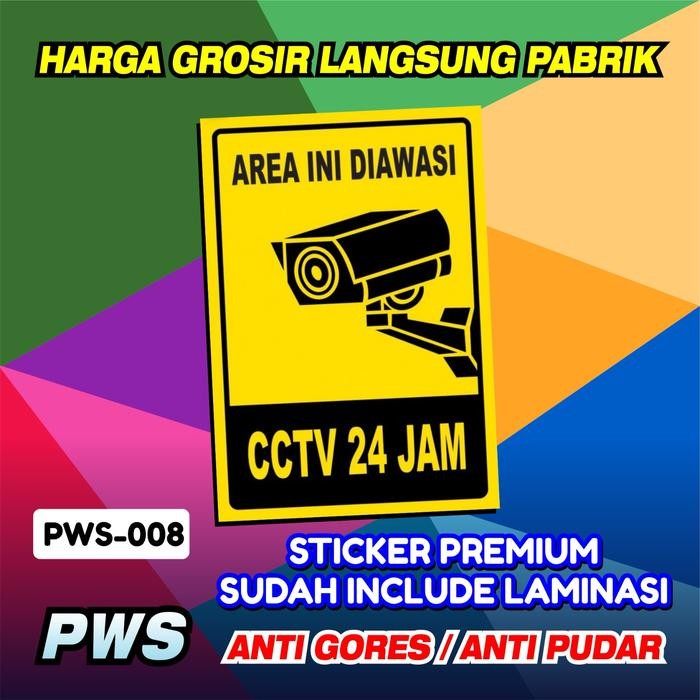 

AT Sticker 20x30 Area Ini Diawasi CCTV 24 Jam / Sticker Safety Sign Laminasi