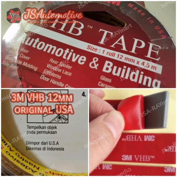 

AT Perekat Double Side Tape 3M VHB Original lebar 12mm isolasi bolak balik foam abu elastis