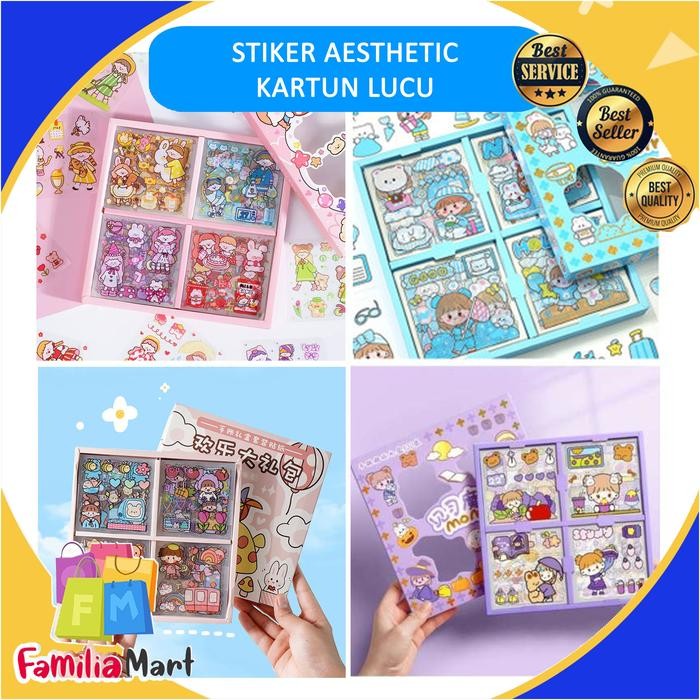 

AT 100 Lembar Stiker Kartun Korea Lucu Anti Air Dekorasi Handbook DIY