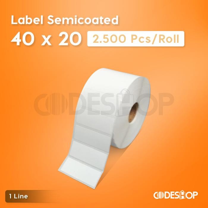 

AT Stiker Label 40 x 20 mm Semicoated 40x20 1 Line 2500 Pcs Perforasi