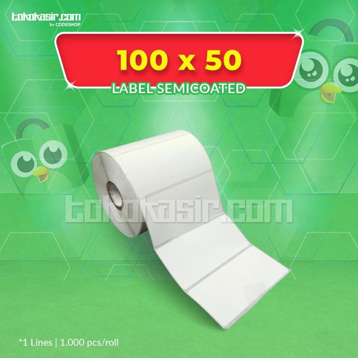 

AT Label Barcode 100 X 50 (1 Line) Kertas Sticker Semicoated 100x50mm