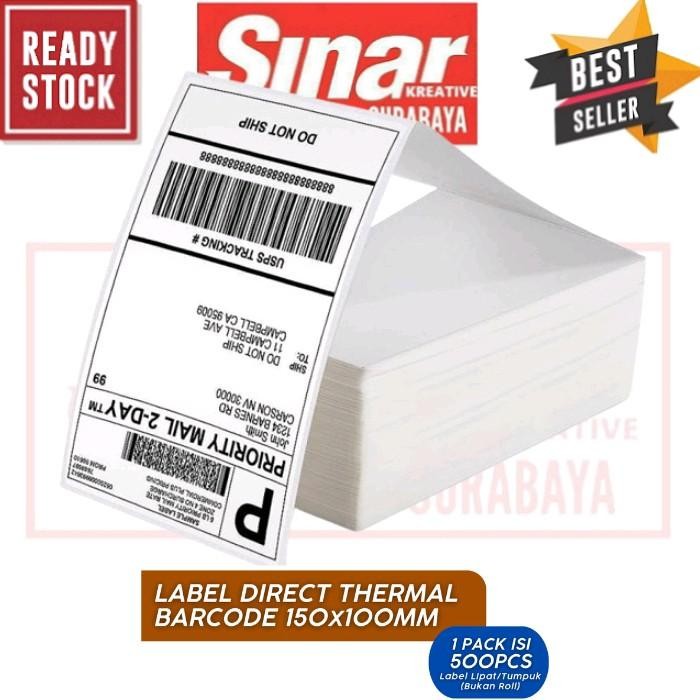 

AT LABEL STICKER THERMAL A6 UKURAN 100x150MM 1 LINE MODEL KOTAK LIPAT ISI 500 LEMBAR Kertas