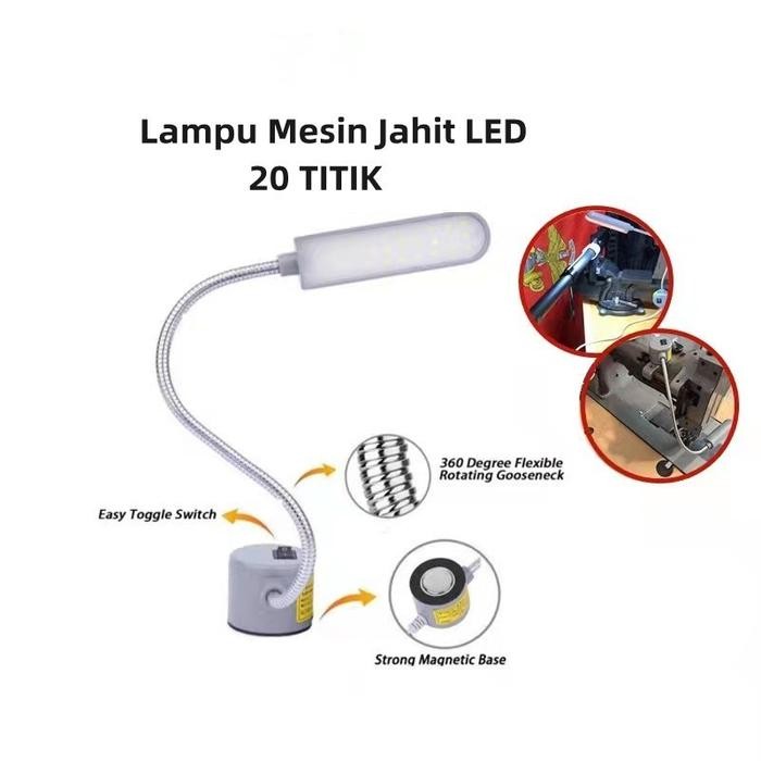 

AT Lampu Mesin Jahit LED 20 Titik Magnet Sewing Kit ( Ada COLOKAN ) Lamp