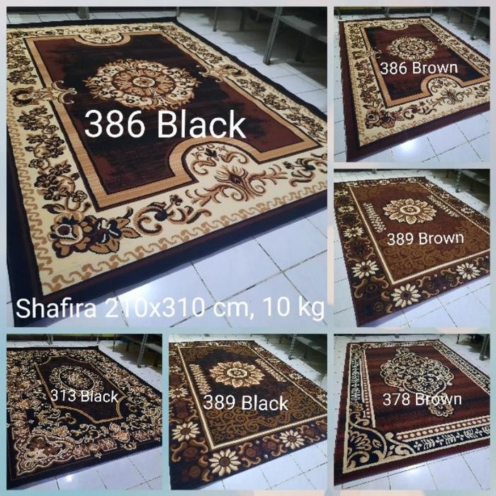 Karpet Jumbo Murah 210X310 Permadani Karpet Lantai Besar Hitam Black