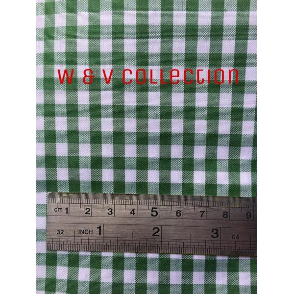 

AT Kain kotak hijau putih 6mm lebar 150cm