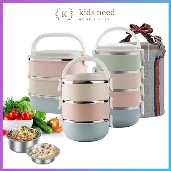 (Expert) Rantang Stainless 2 dan 3 SUSUN tahan panas Rantang Susun Lunch Box