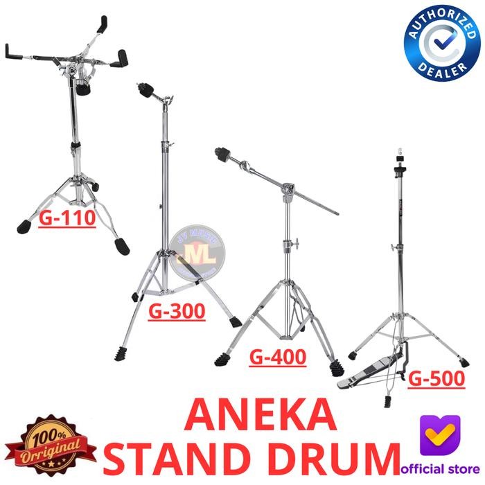 Aneka Stand Cymbal Bagus Double Bracket Stand Snare Drum Stand Cymbal Boom / Hihat Pasti Diskon