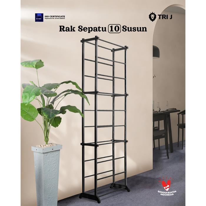 (Expert) TRI J Rak Sepatu dan Jilbab 10 Tingkat Plastik / Rak Hijab 10 Susun Amazing Shoe Rack