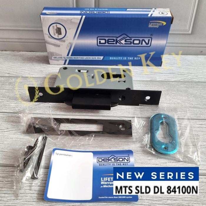 Kunci Pintu Geser Dekkson Dekson MTS SLD DL 84100N Black Hitam Mortise Lock Sliding Mekar Kayu