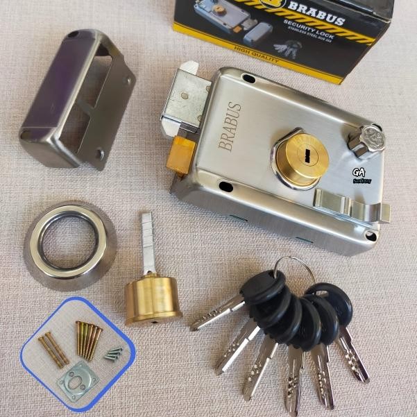 Kunci pintu geser otomatis Brabus stainless SUS 304
