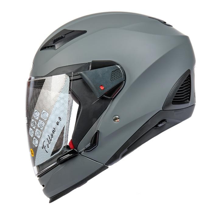 Zeus 611C Matt Grey Modular Helmet Berkualitas