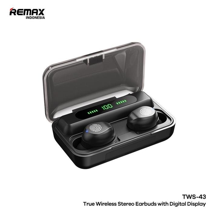 Remax True Wireless Stereo Hi-Fi With Led Display Case 5,0 Version Bluetooth Tws-43 Earphones