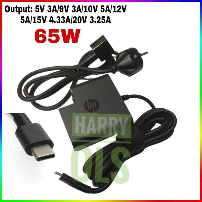 Charger Adaptor Usb C 65W Hp Pro X2 612 G2 Elitebook X2 X360 1030